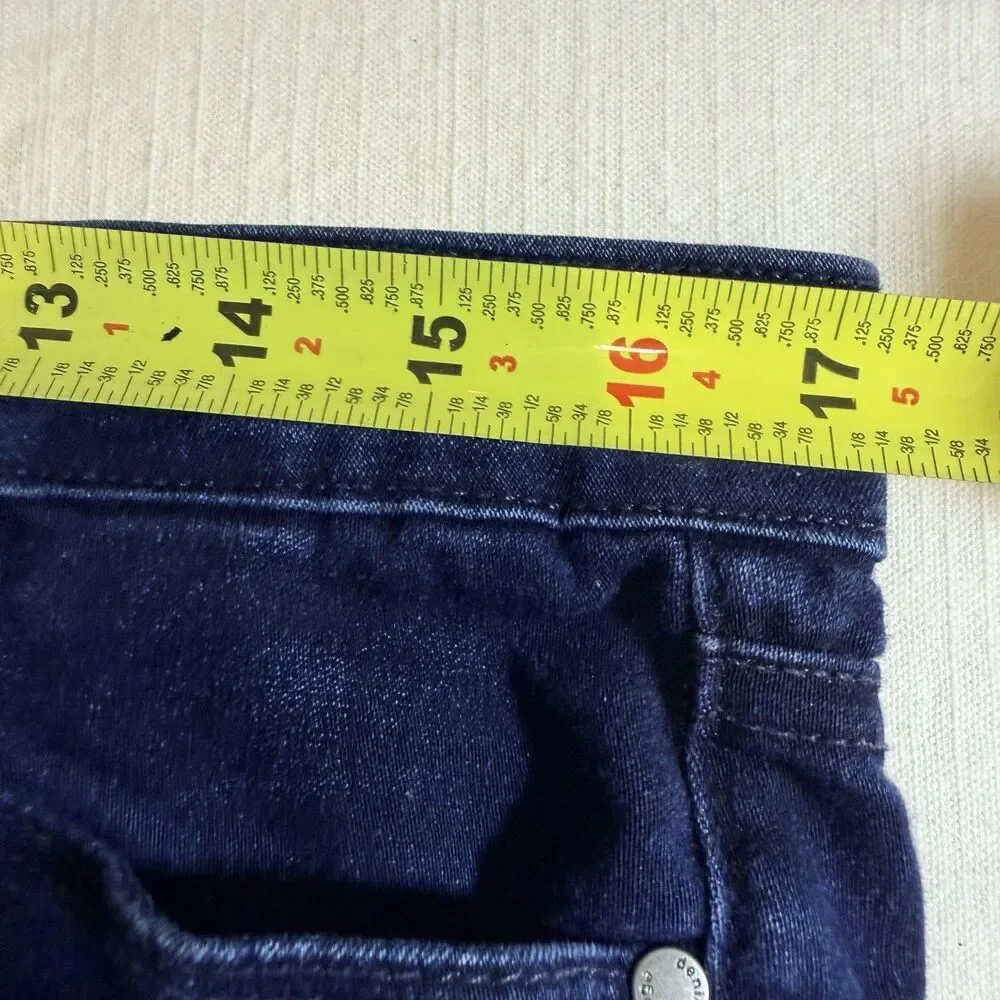 PAIGE Peg Skinny Jeans Blue Denim Size 31 Mid Rise Stretch Dark Wash Pucker PICS